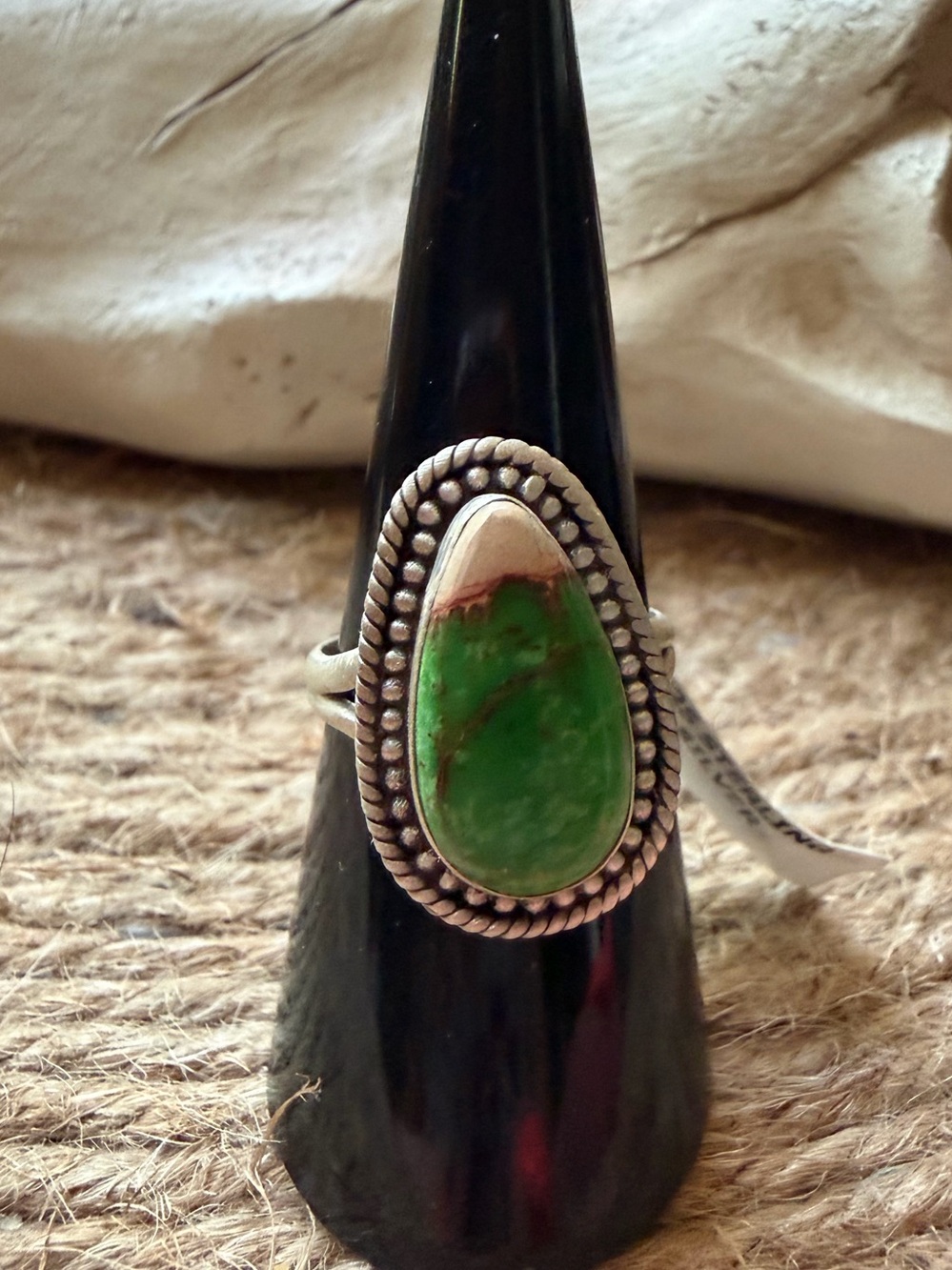 Sea Sediment Jasper Stone Sterling Silver Ring sz 7